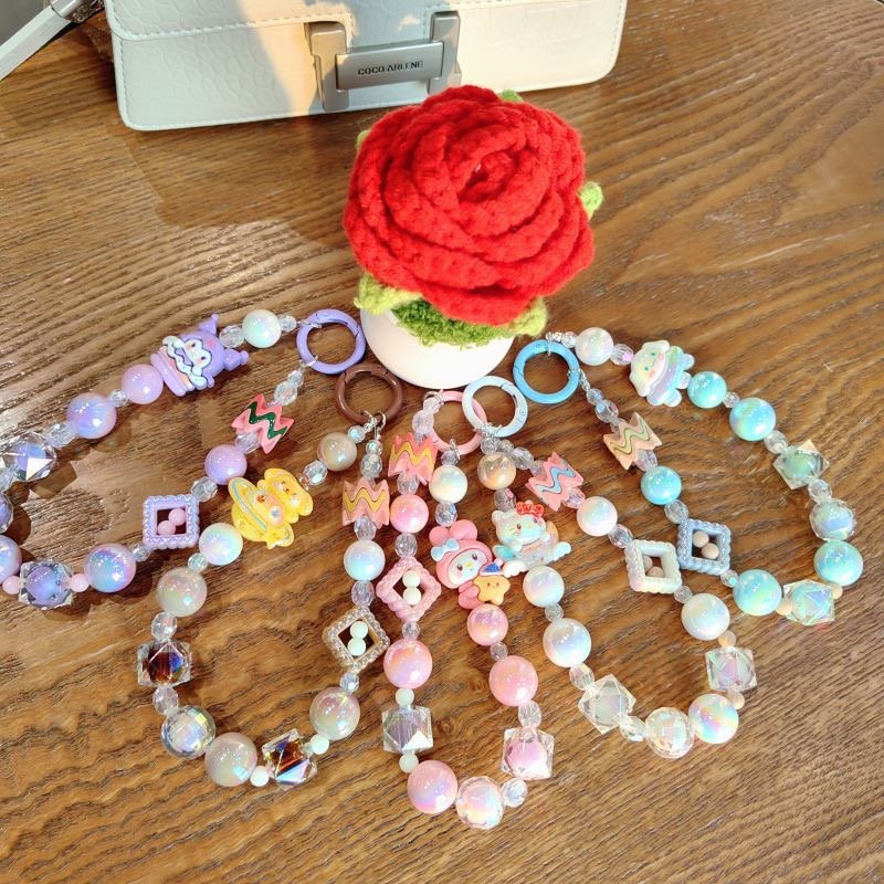3D Creative Cute Cartoon mobile phone keychain Accessories Car Bag Pendant Sanrioes Kuromi melody keyring Key chain