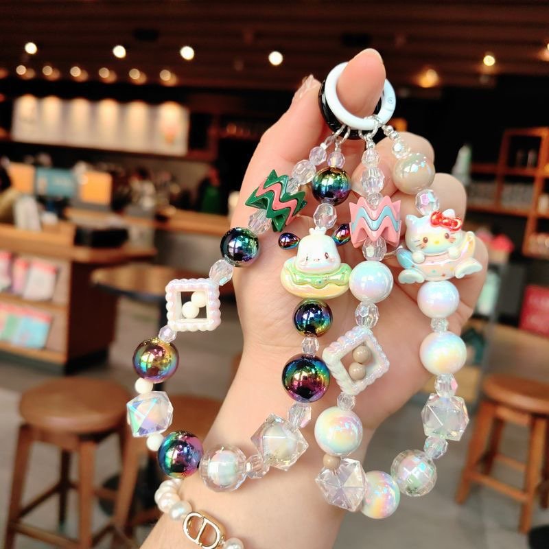 3D Creative Cute Cartoon mobile phone keychain Accessories Car Bag Pendant Sanrioes Kuromi melody keyring Key chain