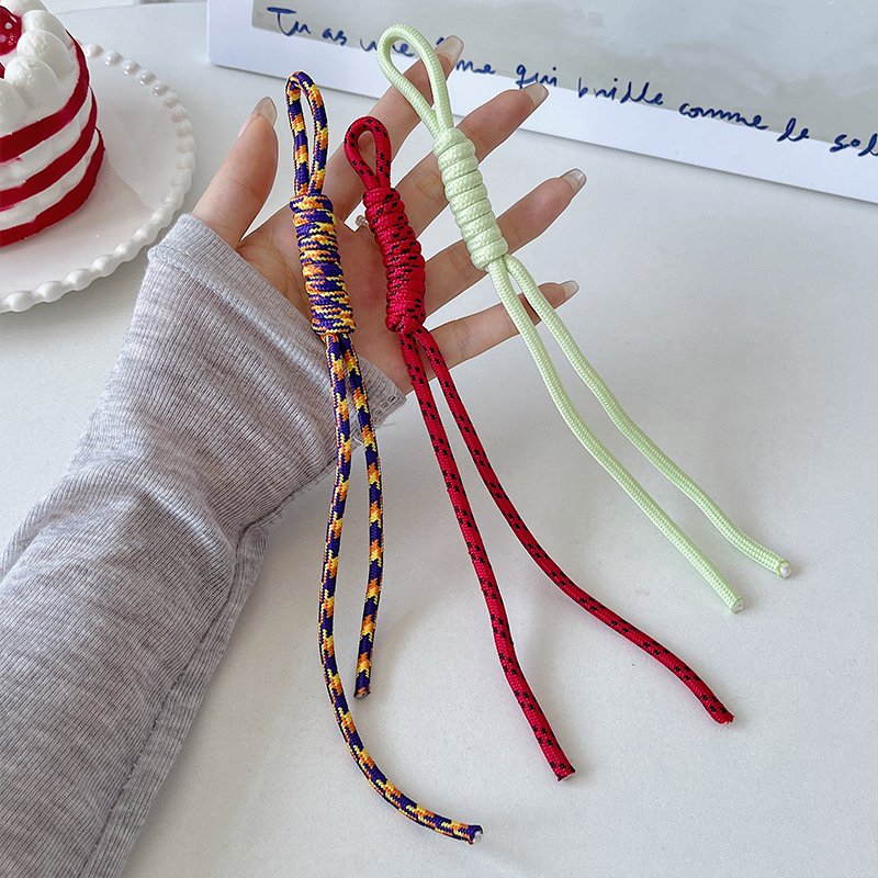 Cute DIY Cotton Cord Mobile Phone Case Hanging Crochet Key Strap Lanyard Accessories with Mobile Pendant Mobile Lanyard Chain