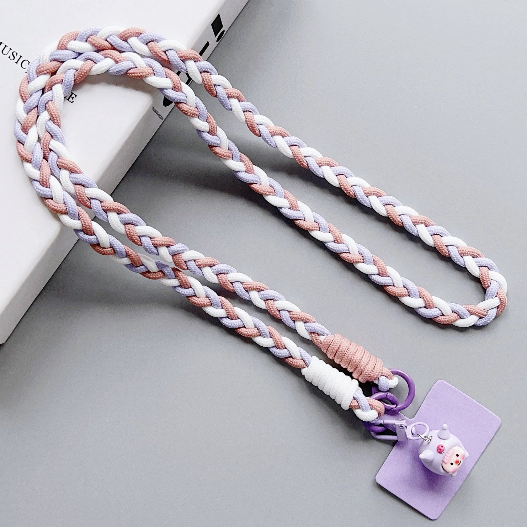 Contrasting Colors Charm Phone Case & Key Chain 120cm Necklace Lanyard Strap for Mobile Phone Case