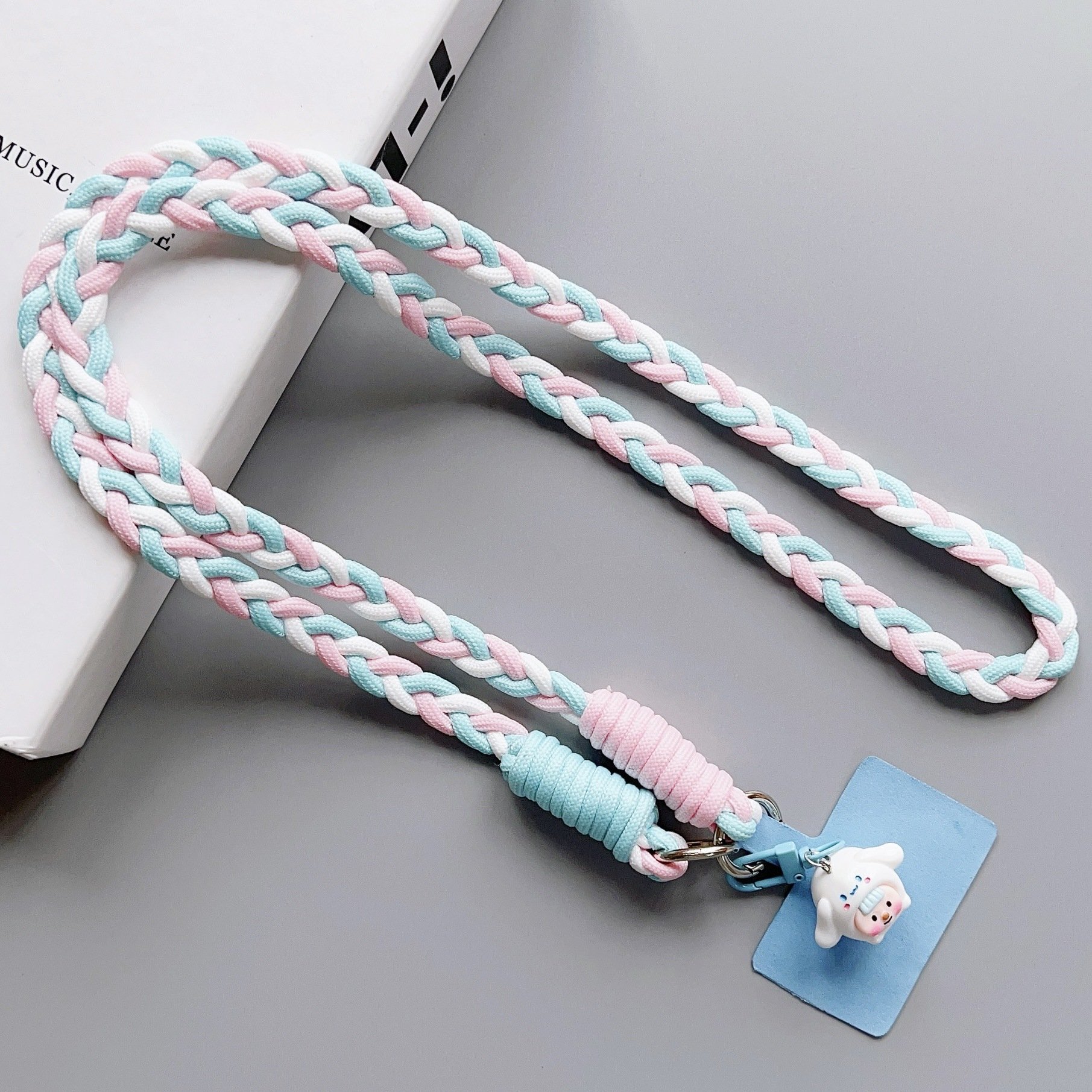 Contrasting Colors Charm Phone Case & Key Chain 120cm Necklace Lanyard Strap for Mobile Phone Case