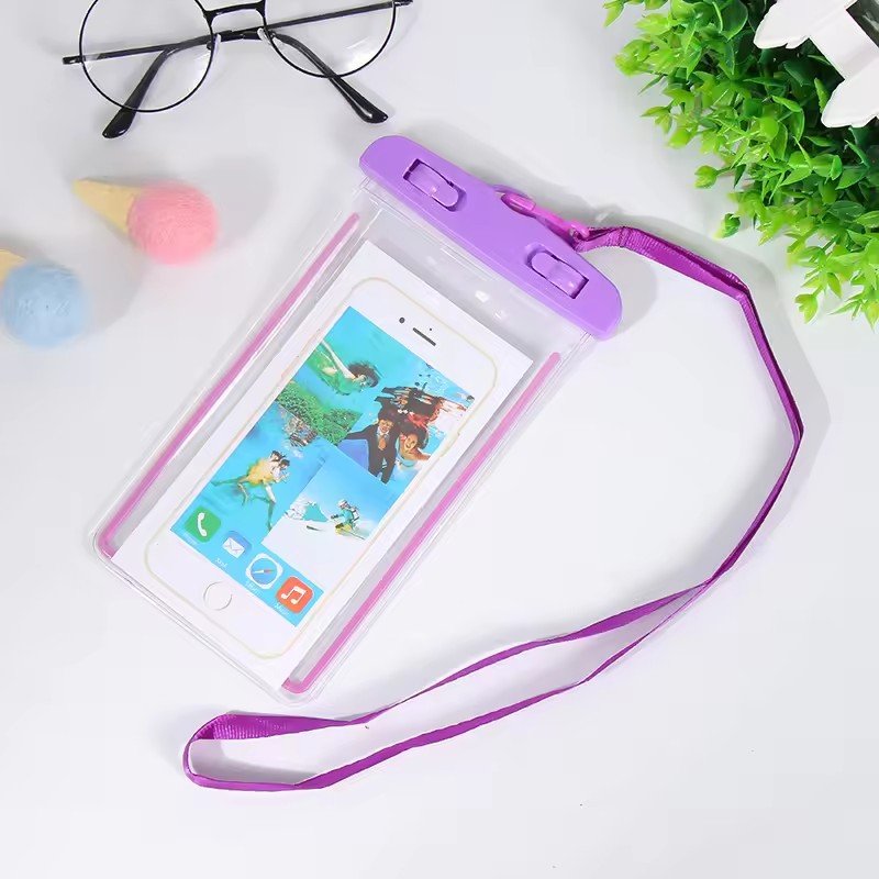 Portable Waterproof Phone Case Pouch Underwater Dry Bag With Neck Strap Luminous Swimming Bag For Water Games Beach Sport Skiing