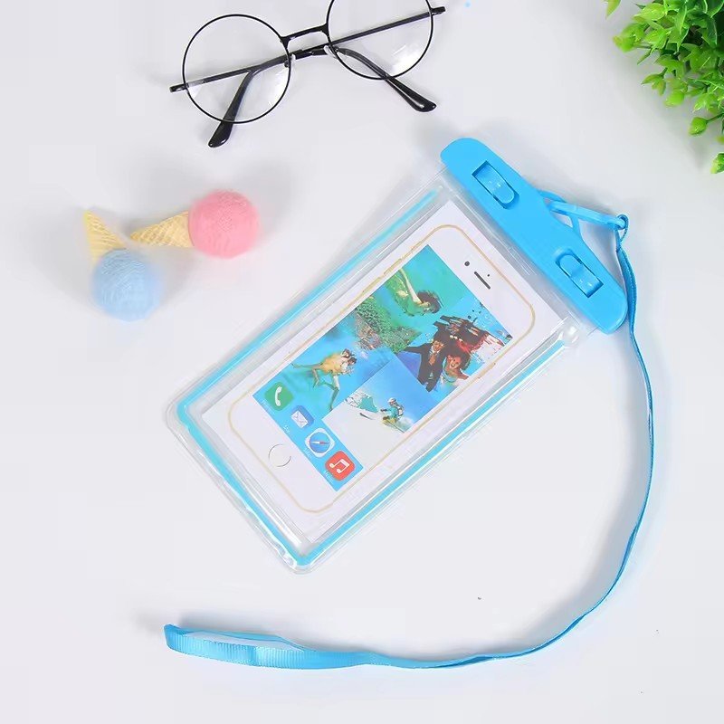 Portable Waterproof Phone Case Pouch Underwater Dry Bag With Neck Strap Luminous Swimming Bag For Water Games Beach Sport Skiing