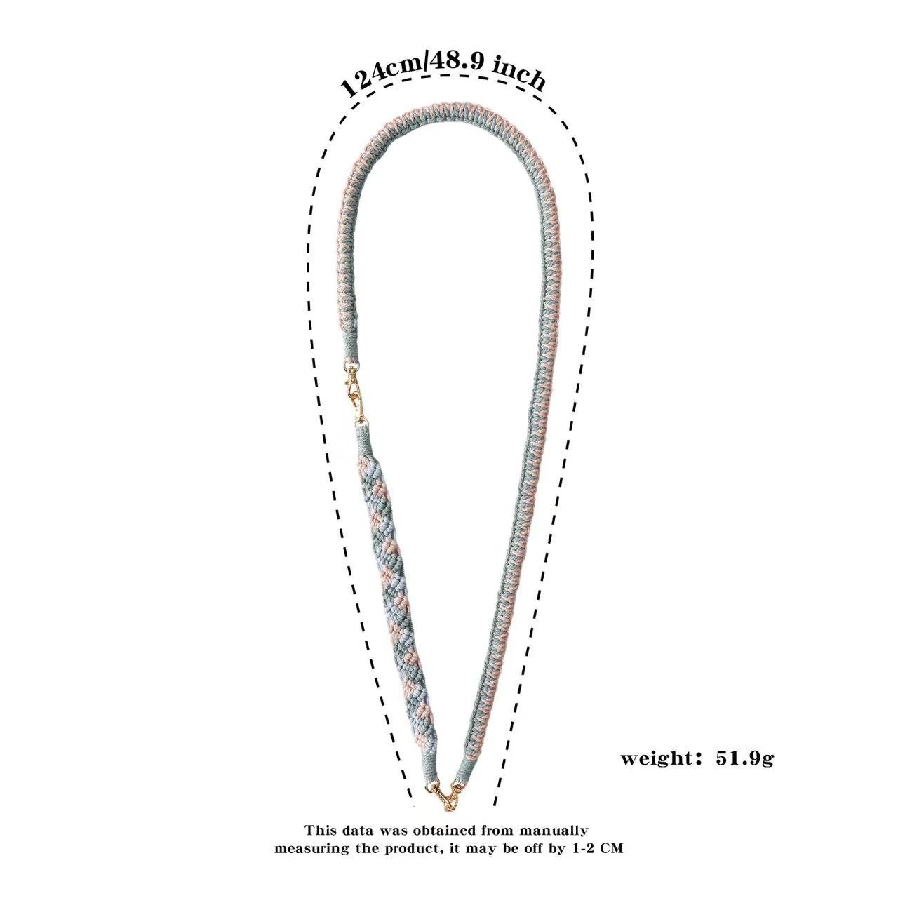 Cross-border new cotton rope long hand-woven mobile phone bag lanyard Bohemian style multi-function mobile phone chain