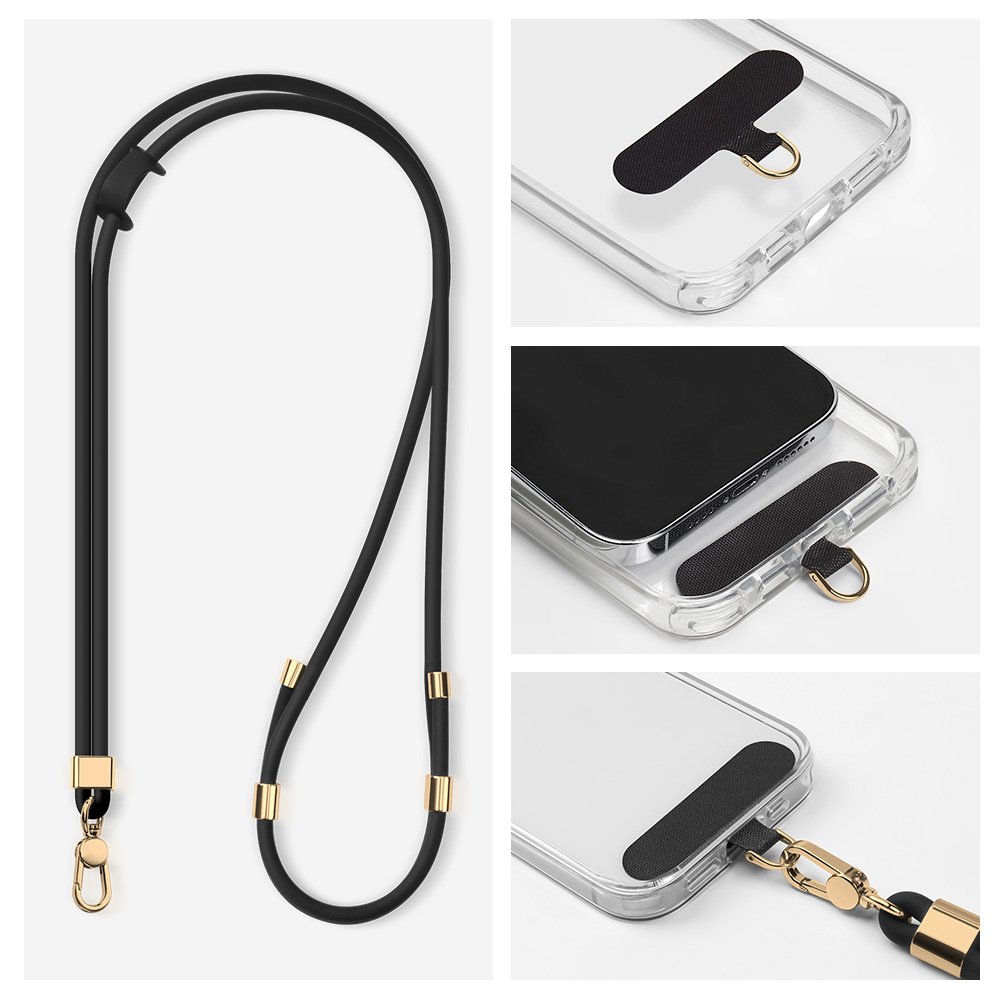 Adjustable Universal mobile phone lanyard silicone Crossbody Shoulder Anti-lost neck wear Tether Tabs strap keychain rope Patch