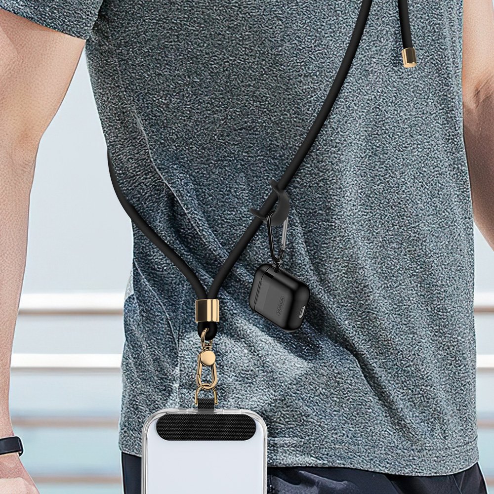 Adjustable Universal mobile phone lanyard silicone Crossbody Shoulder Anti-lost neck wear Tether Tabs strap keychain rope Patch
