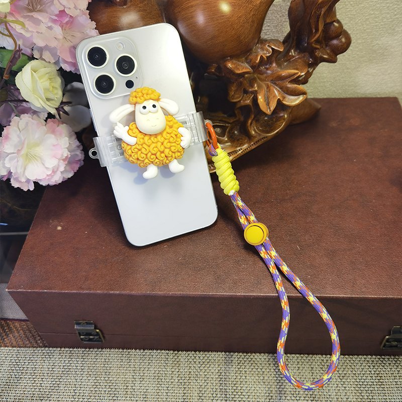 23CM color blocking knotted mobile phone hanging rope woven hanging rope phone case keyring detachable phone accessories