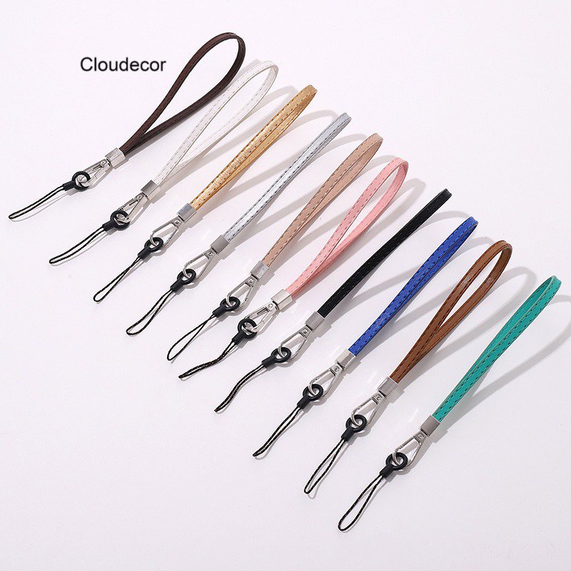 New PU Leather Phone Hanging Strap Short Phone Pendant Hands Free Phone Case Wrist Strap Accessories Bracelet
