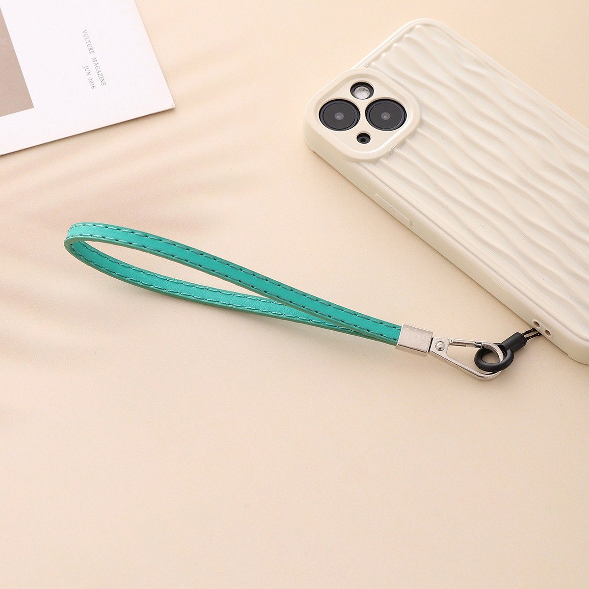 New PU Leather Phone Hanging Strap Short Phone Pendant Hands Free Phone Case Wrist Strap Accessories Bracelet