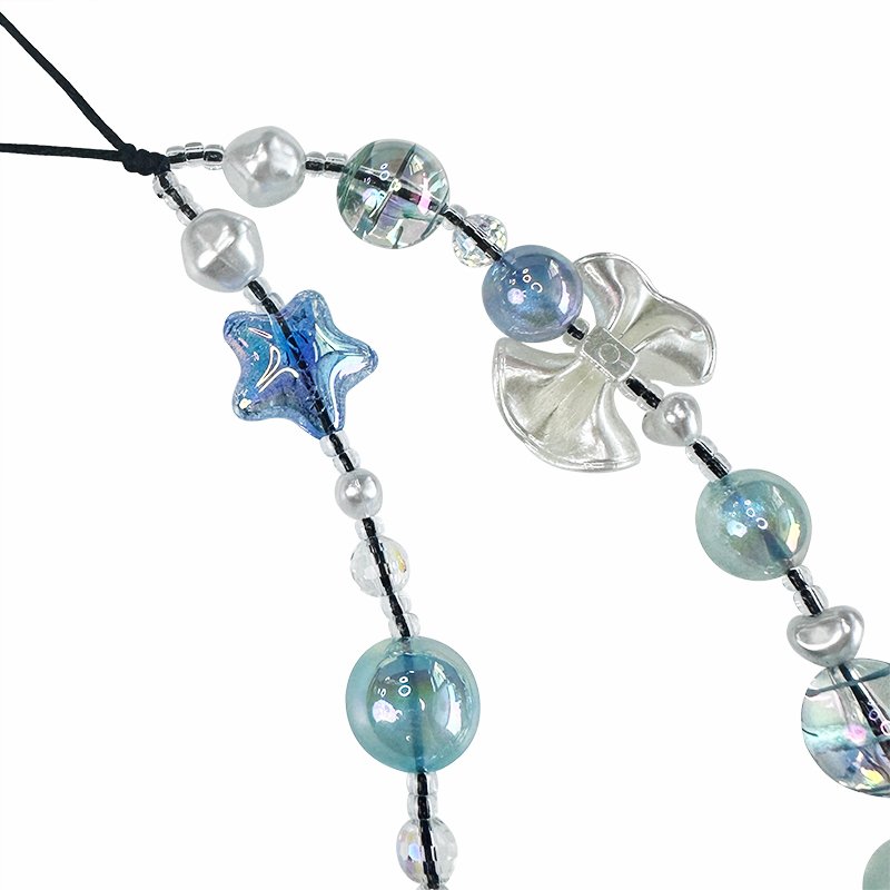 Jewelry Beads Anti-Lost Phone Lanyard Metallic Resin Pendant Bow Jewelry Beads Anti-Lost Lanyard Lovely Bracelet Straps