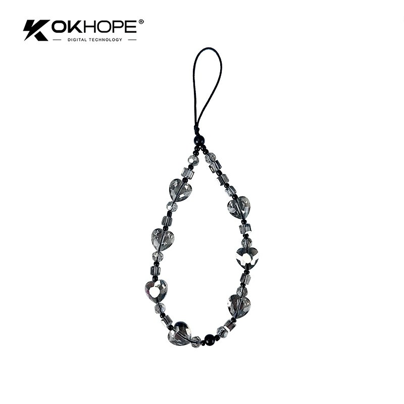 Jewelry Beads Anti-Lost Phone Lanyard Metallic Resin Pendant Bow Jewelry Beads Anti-Lost Lanyard Lovely Bracelet Straps