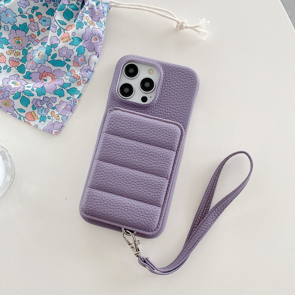 For Samsung AO1 Lychee Pattern Phone Cover Leather Wallet Card Holder Mobile Phone Case For Samsung A03 Plus With Wrist Strap
