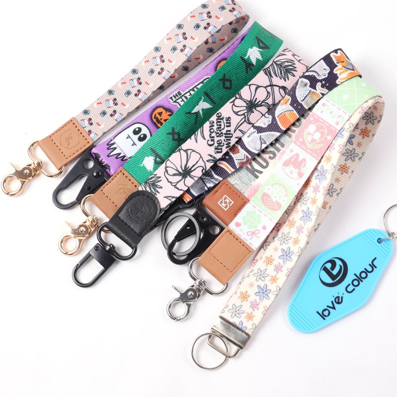 Bulk Wrist Lanyard Customized Polyester Keys Keychain Anime Logo Print Lanyard Wrist Strap
