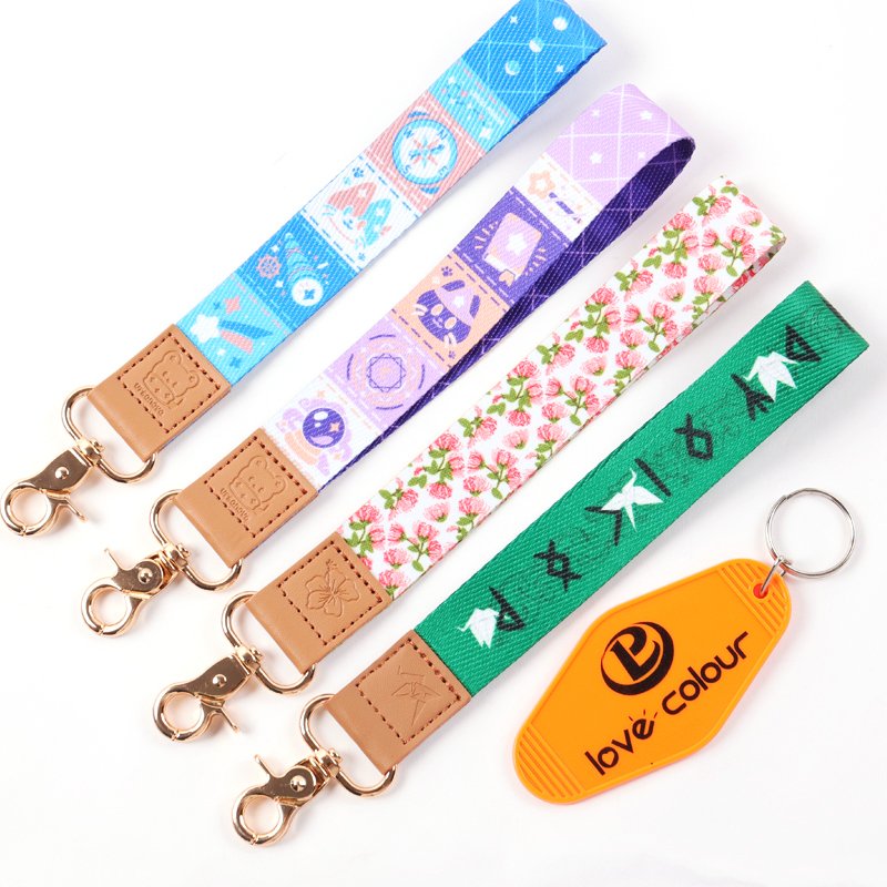 Bulk Wrist Lanyard Customized Polyester Keys Keychain Anime Logo Print Lanyard Wrist Strap