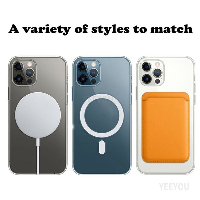 Sports Design Transparent Clear Shockproof iPhone 15 Magnet Phone Case with Wireless Charger Compatibility