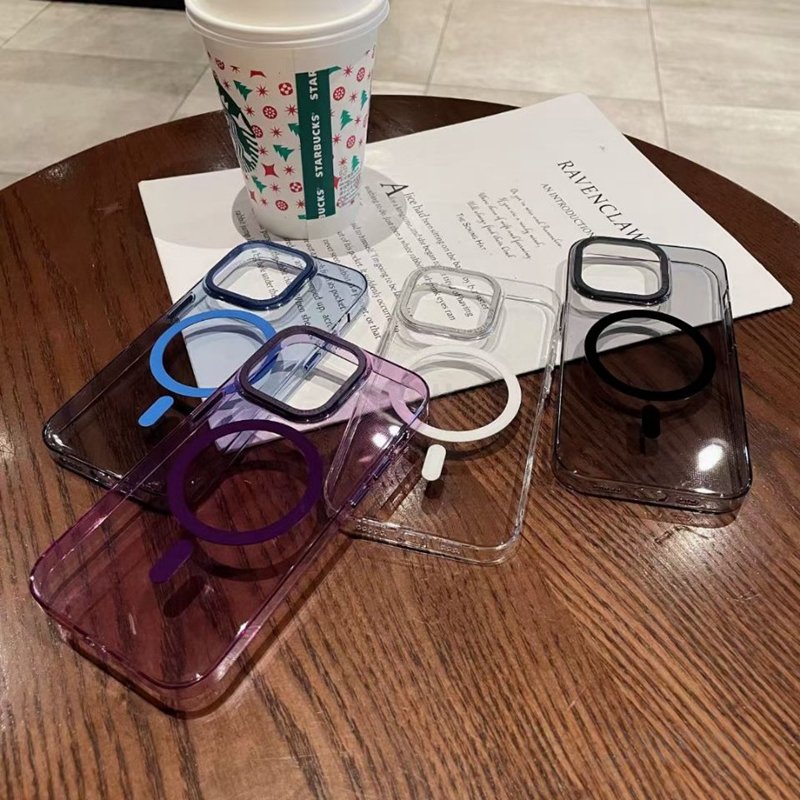 Sports Design Transparent Clear Shockproof iPhone 15 Magnet Phone Case with Wireless Charger Compatibility