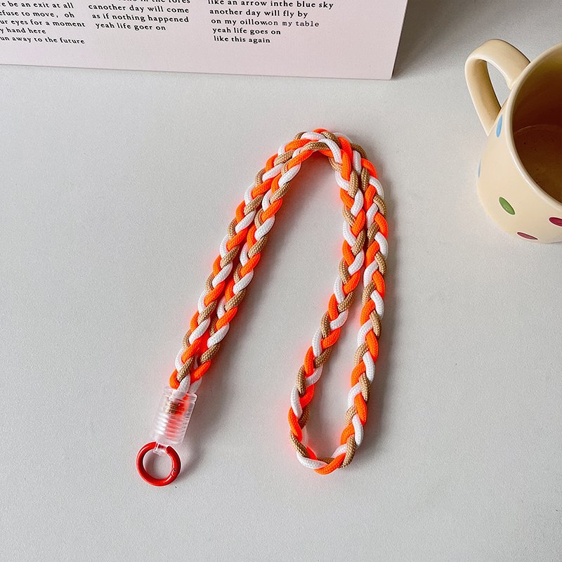 Creative Color Woven Hand Hanging Rope Mobile Phone Case Oblique Cross Hanging with Anti-Threw Artifact Neck Strap Bag