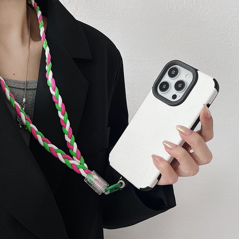 Creative Color Woven Hand Hanging Rope Mobile Phone Case Oblique Cross Hanging with Anti-Threw Artifact Neck Strap Bag