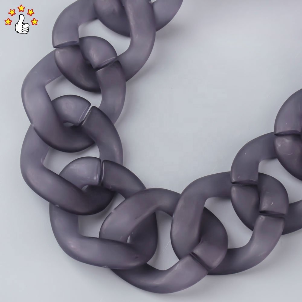 Stylish Matte Frosted Acrylic Mobile Phone Chain DIY Transparent Grey Cell Phone Strap