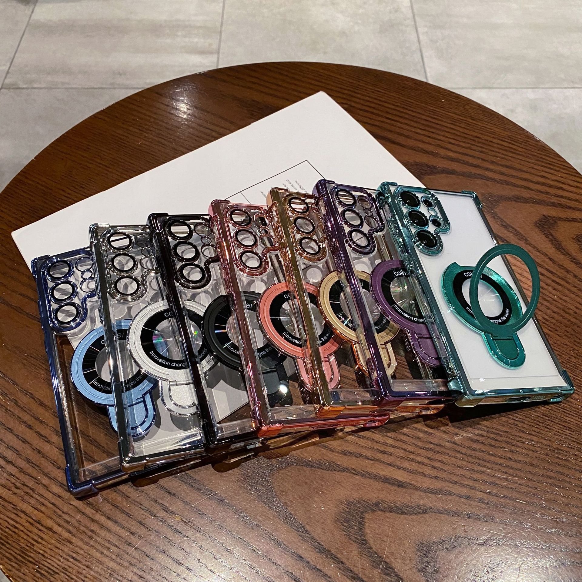 New Magnetic holder Acrylic Mobile Phone Case For Samsung Galaxy S25 S24 S23 S22 S21 ultra clear stand Shockproof Back Cover