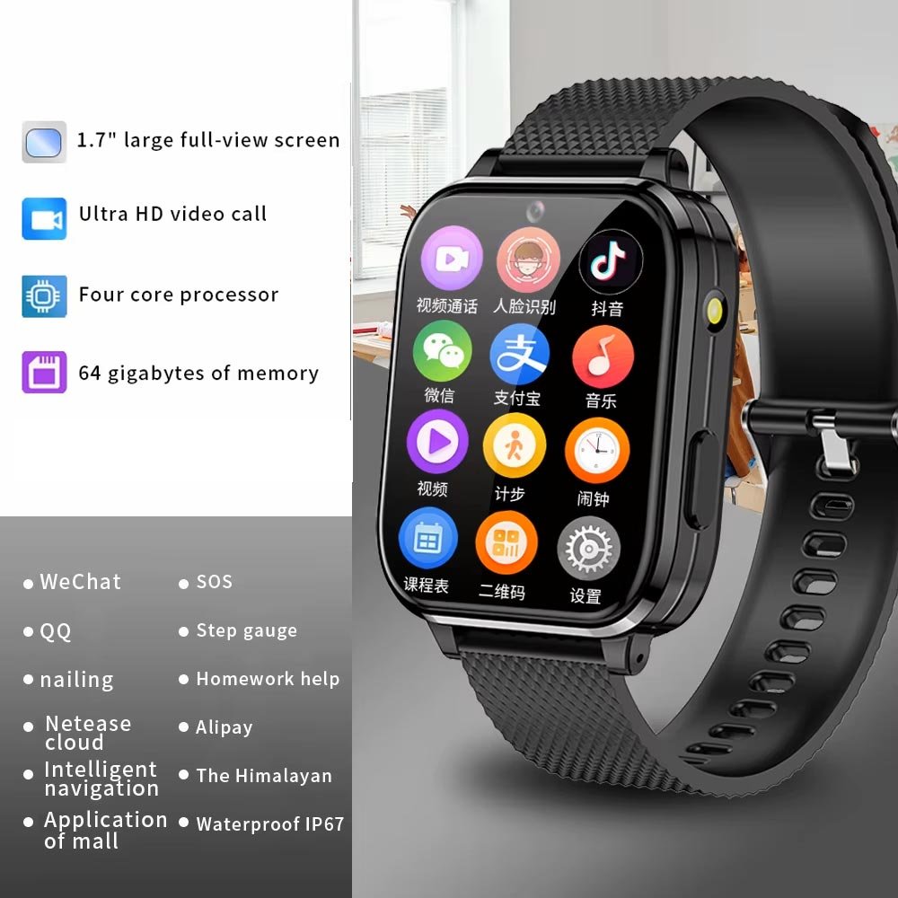 4G Large Screen Video Targeting Mobile Smart Phone Mini Ip67 Waterproof Smart Watch For Android Phones