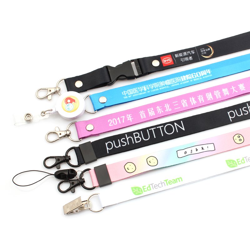 Custom Logo Mobile Phone Lanyard Crossbody Sport Lanyard Keychain Promotional Polyester Lanyards
