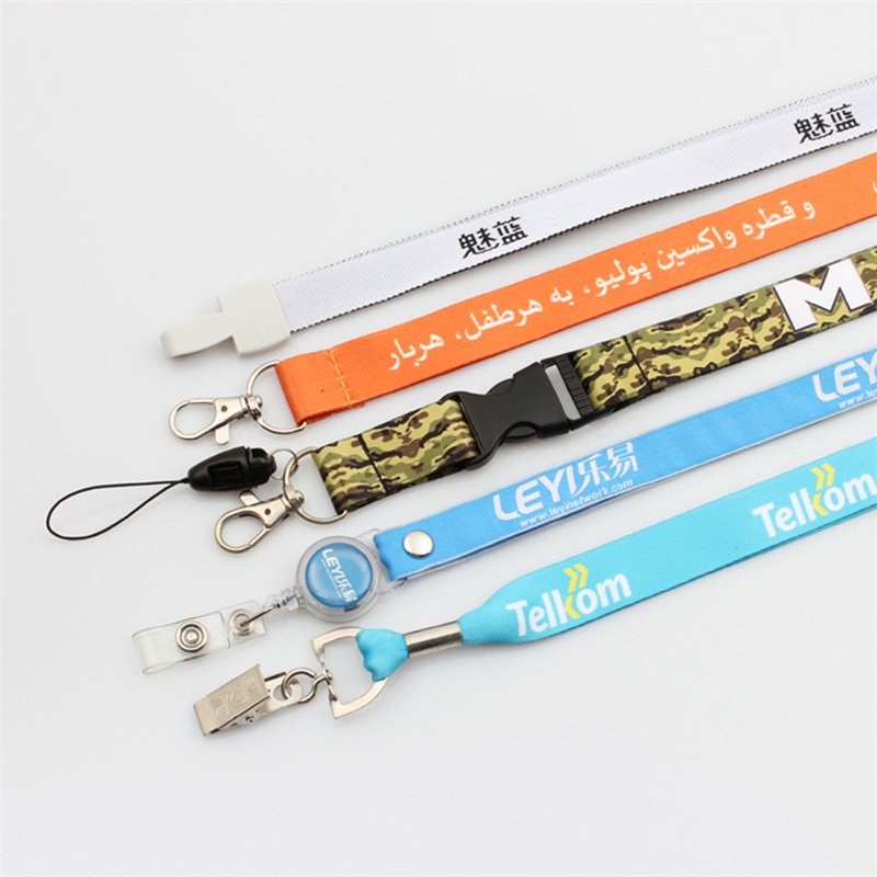 Custom Logo Mobile Phone Lanyard Crossbody Sport Lanyard Keychain Promotional Polyester Lanyards