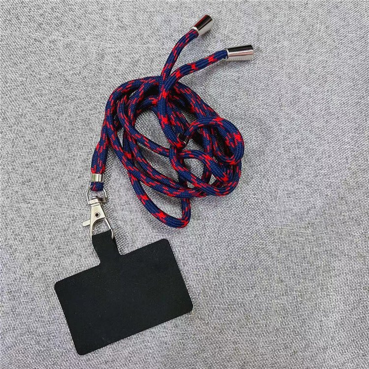 Black Polyester Phone Case Strap Adjustable Crossbody Lanyard with Keychain for Phone Badge Necklace nylon Phone Charm Accessory