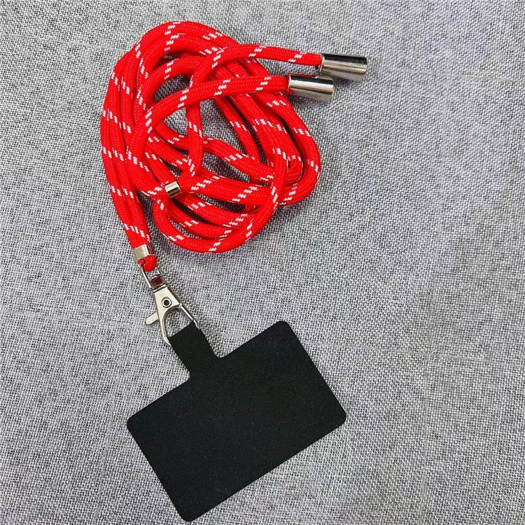Black Polyester Phone Case Strap Adjustable Crossbody Lanyard with Keychain for Phone Badge Necklace nylon Phone Charm Accessory