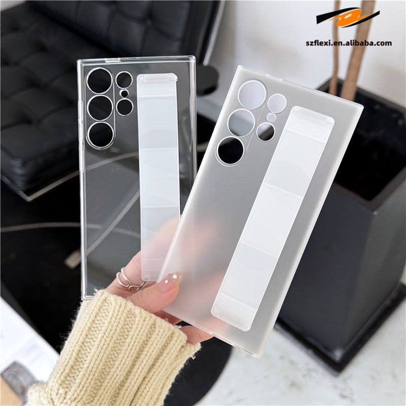 Luxury Silicone PC Full Camera Protective Phone Case With Wrist Strap For Samsung Galaxy S23 24 Ultra