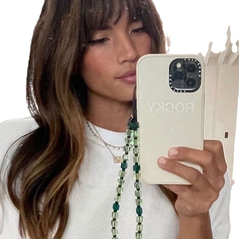 Boho Mobile Chain Colorful Beaded Anti-lost Phone Strap Charm Chain Bracelet Fruit Beaded Cell Phone Strap For Women