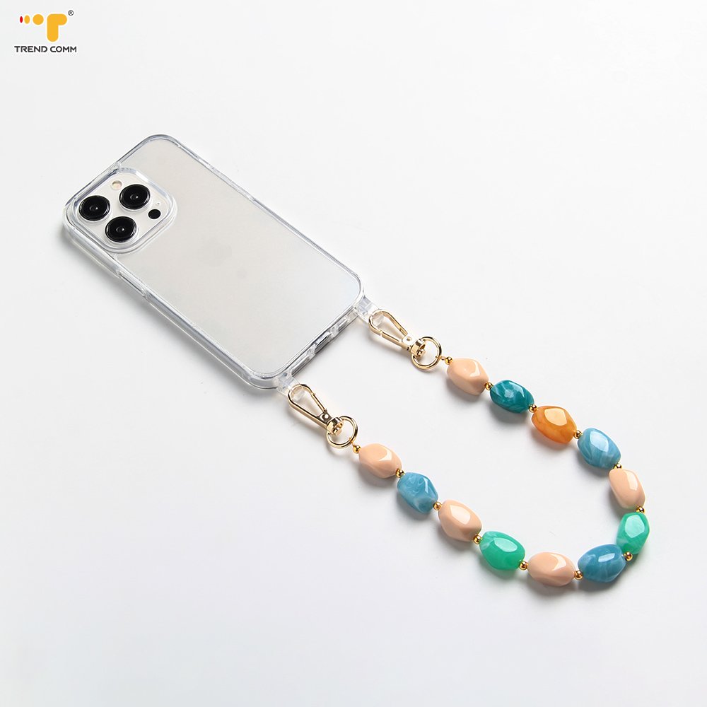 Natural Stone Crossbody DIY Charm Neck Strap Holder Bead Antilost Mobile Cell Phone Case Hand Lanyard Customize String Accessory