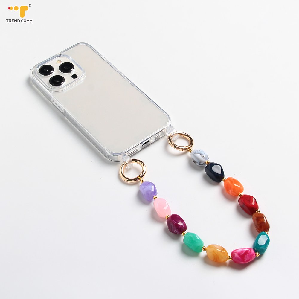 Natural Stone Crossbody DIY Charm Neck Strap Holder Bead Antilost Mobile Cell Phone Case Hand Lanyard Customize String Accessory