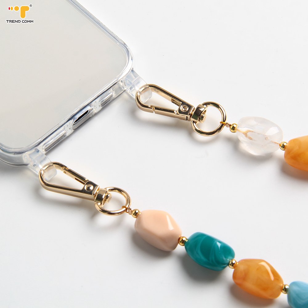 Natural Stone Crossbody DIY Charm Neck Strap Holder Bead Antilost Mobile Cell Phone Case Hand Lanyard Customize String Accessory