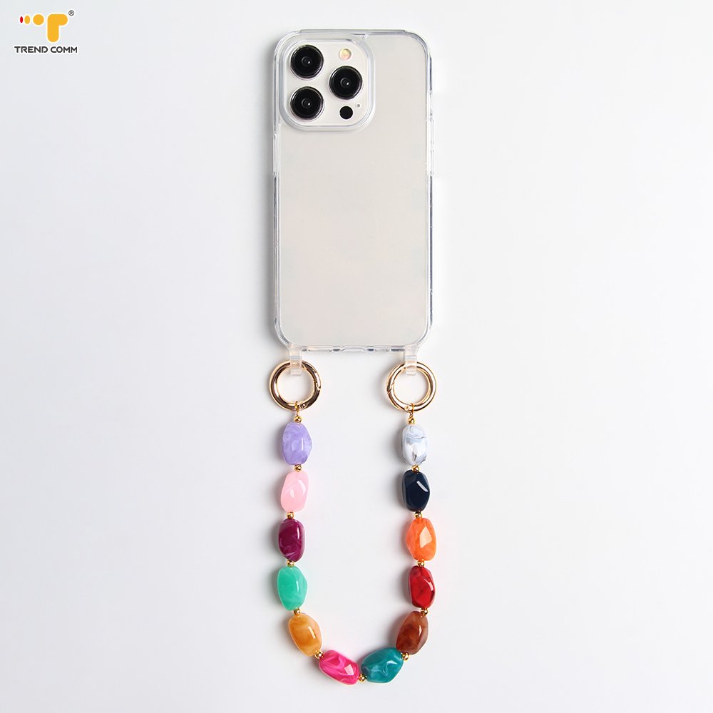 Natural Stone Crossbody DIY Charm Neck Strap Holder Bead Antilost Mobile Cell Phone Case Hand Lanyard Customize String Accessory