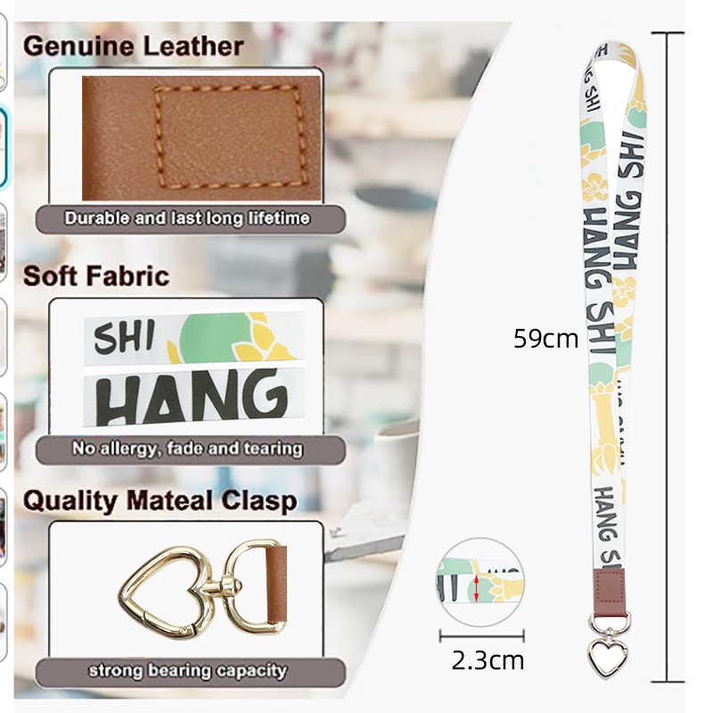 Custom Round Lanyards Mobile Phone Strap Lanyards With Custom Faux Leather Logo Promotion Gifts Straps For Cell Phones