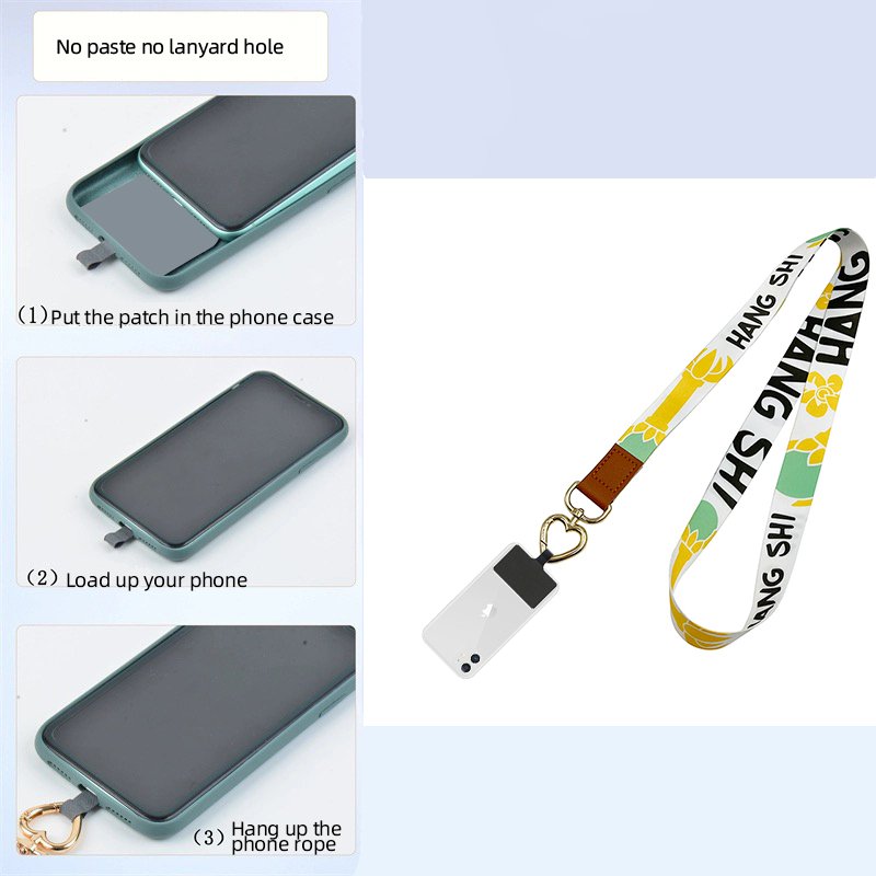 Custom Round Lanyards Mobile Phone Strap Lanyards With Custom Faux Leather Logo Promotion Gifts Straps For Cell Phones