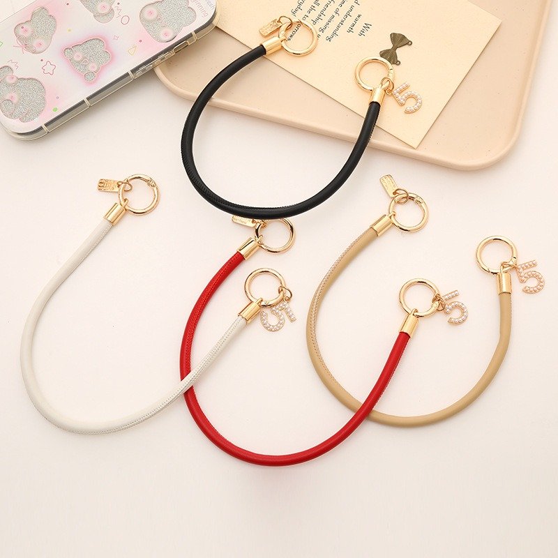 PU Leather Mobile Phone Lanyard Short Hand Held Chain Mobile Phone Case Keychain Pendant Cellphone Strap Accessory