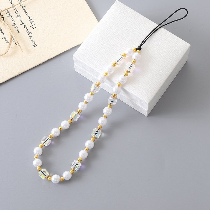 Sweet Cute Cartoon Animal Phone Charm Packaging Strap Lanyard Crystal Beads Mobile Phone Chain