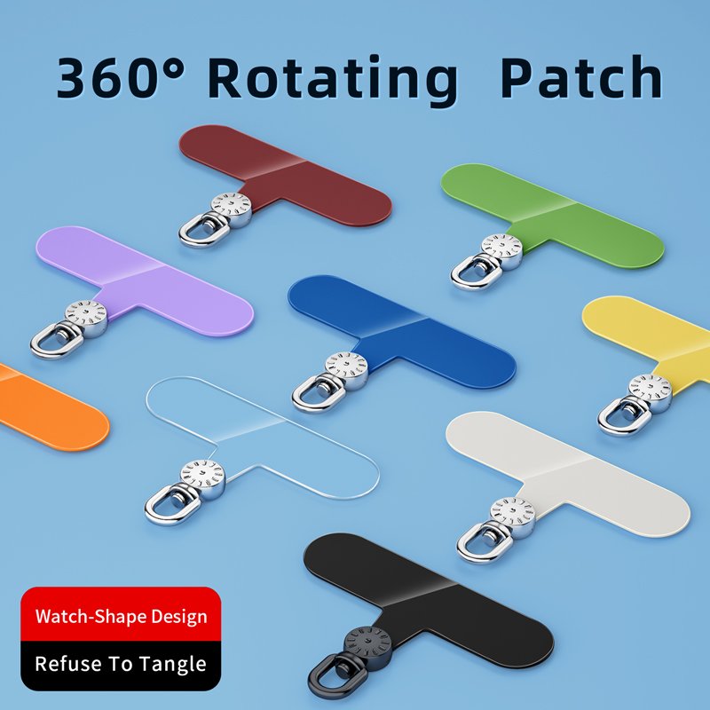 Mobile Phone Lanyard Patch Strap Clip Rotatable Charm Tether Tab Transparent TPU Cell Smartphone Accessories Chain Case