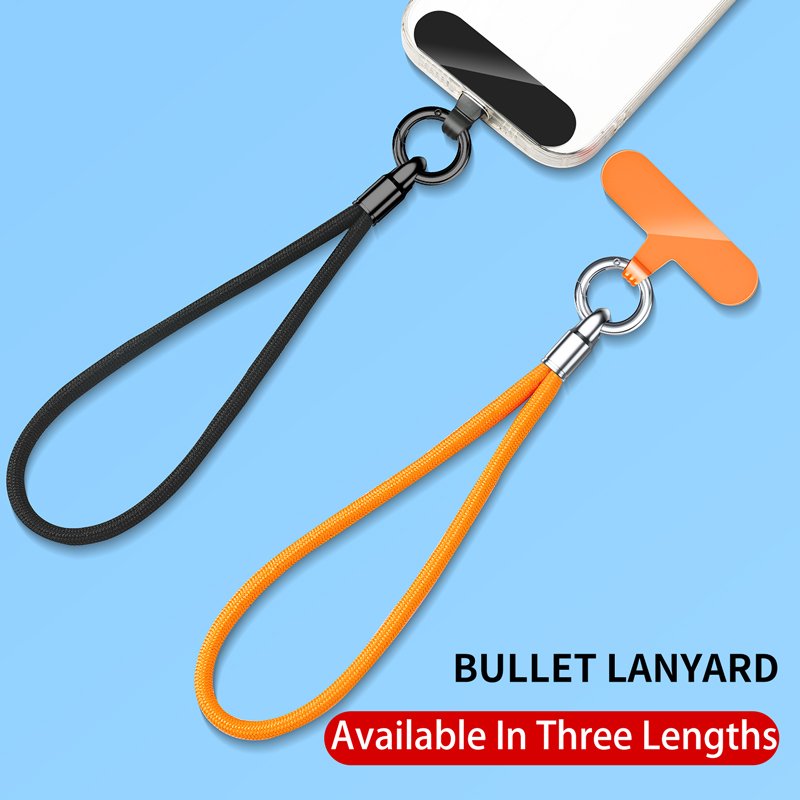 Universal Fashionable Polyester Rope Mobile Phone Straps Short Wristlet Keychain Phone Tether Patch for Cell Phone Accessories