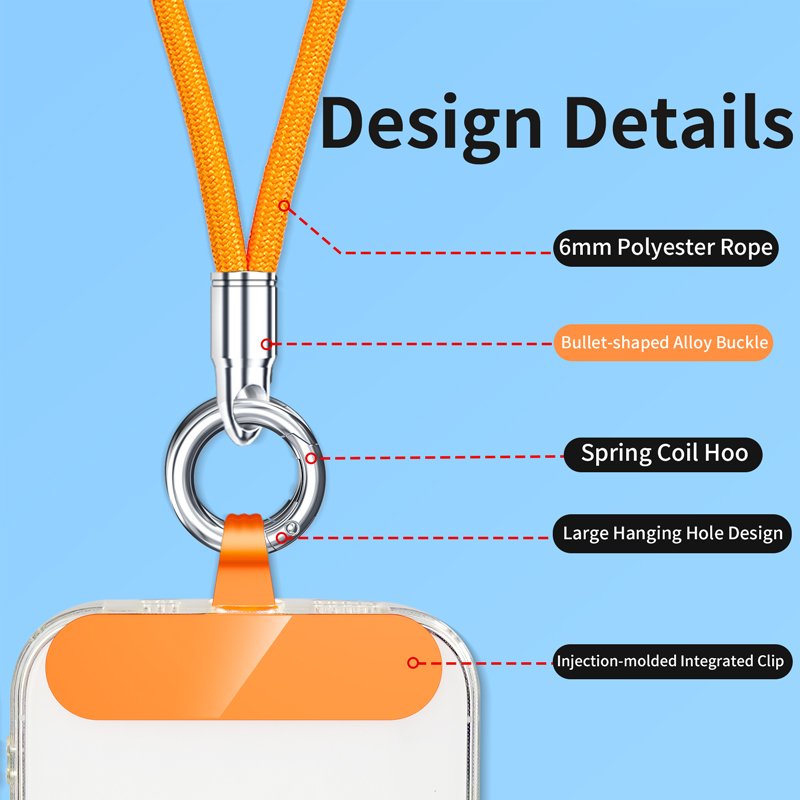 Universal Fashionable Polyester Rope Mobile Phone Straps Short Wristlet Keychain Phone Tether Patch for Cell Phone Accessories