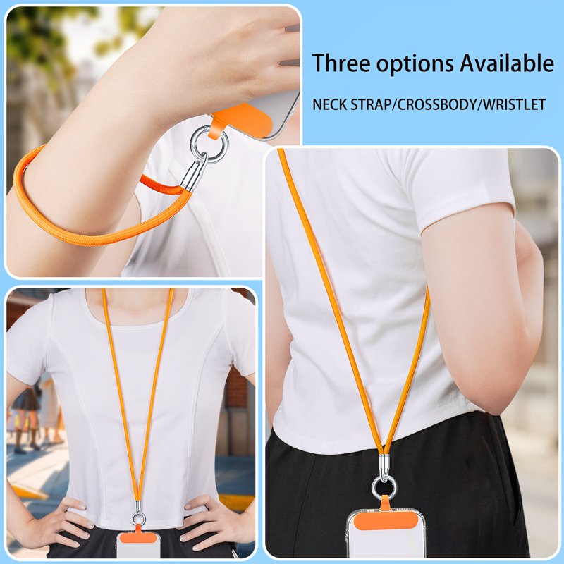 Universal Fashionable Polyester Rope Mobile Phone Straps Short Wristlet Keychain Phone Tether Patch for Cell Phone Accessories