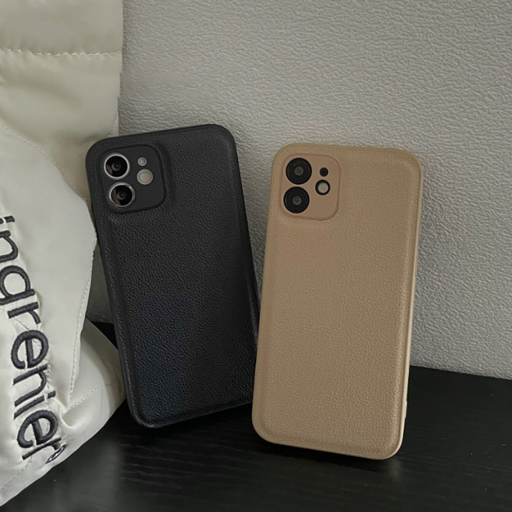 Soft Touch tpu pu leather mobile protect cover Beige Brown Pebble Litchi cell phone case for iPhone 15 14 pro max 13 12 Max