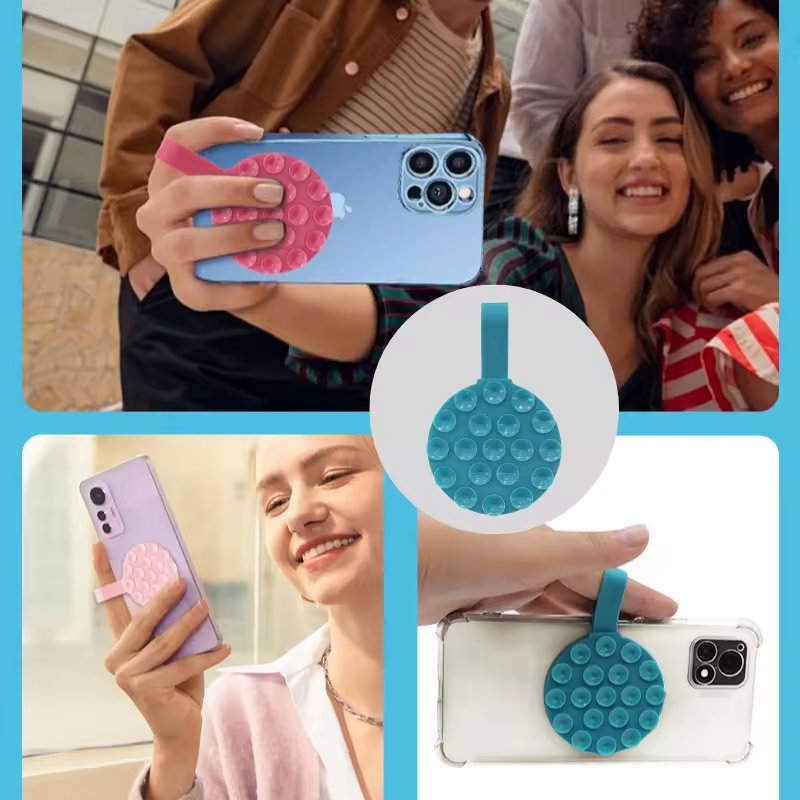 Silicone Suction Cup Phone Mount Magnetic Suction Phone Case Holder Strong Grip Hands-Free Adhesive Mirror Shower Phone Holder