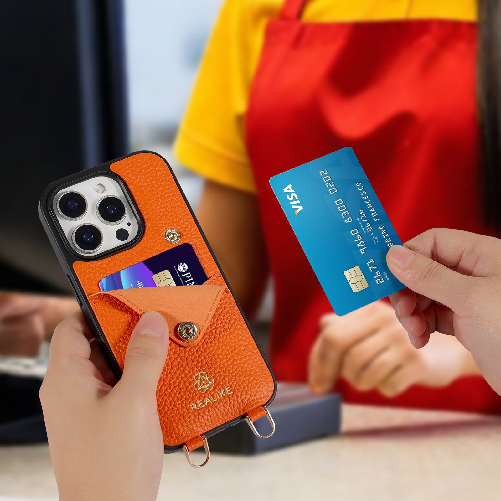 Small MOQ Customization Necklace PU Crossbody Detachable Leather Case with Card Holder Strap Wrist for iPhone 16 pro max 15 pro