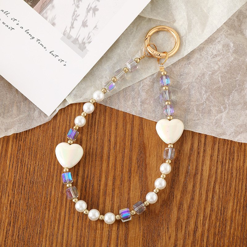 New heart charm Butterfly bow cell phone strap charm keychain cute for hanging mobile lanyard phone key chain Accessories