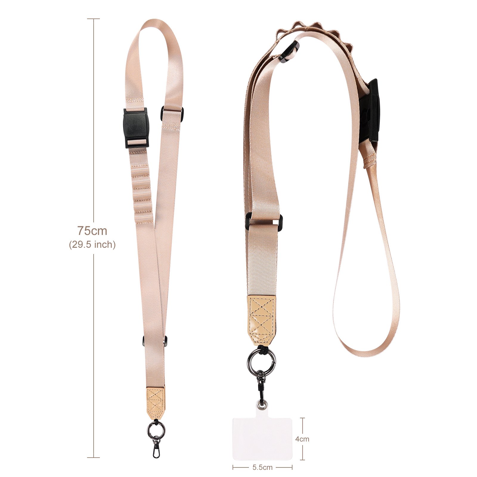 Multifunctional Nylon Lanyard Crossbody Mobile Phone Lanyard Strap Charm Hanging Necklace Can Carry Lanyard With Connector Patch