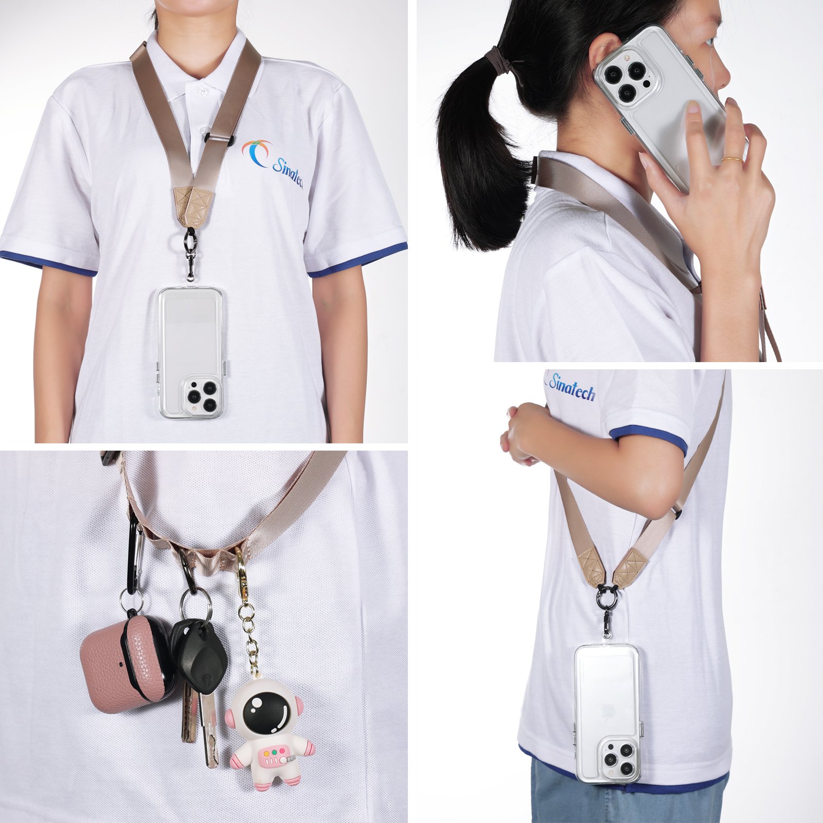 Multifunctional Nylon Lanyard Crossbody Mobile Phone Lanyard Strap Charm Hanging Necklace Can Carry Lanyard With Connector Patch