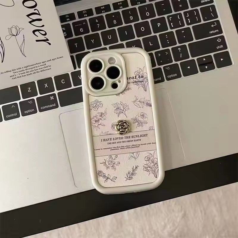 Luxury Design 3D Line Flowers Candy Color Phone Case Fashion Leather Frosted Shockproof Cover for Iphone 15 Pro Max 14 13 12 11